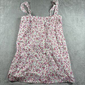 Aqua Sleep Flower Power Cotton Chemise Ivory Ruffle Strap Nightgown XL